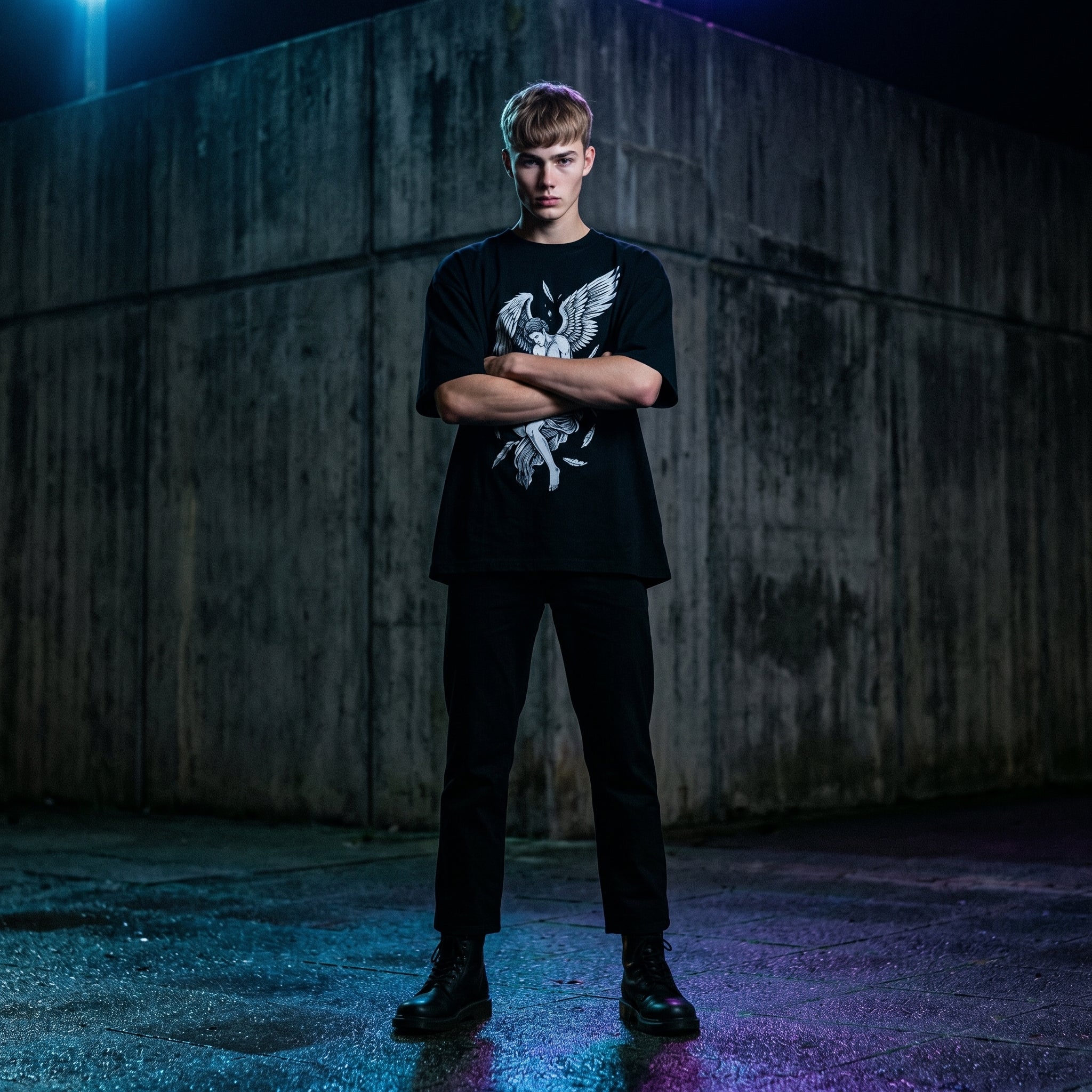 AXIS [FALLEN] Oversized Graphic Tee — Black